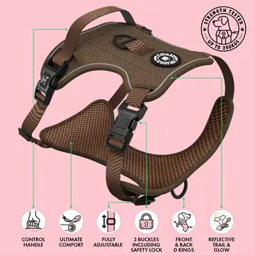 Trail & Glow Tweed Dog Harness - Oxford Tweed - Image 3