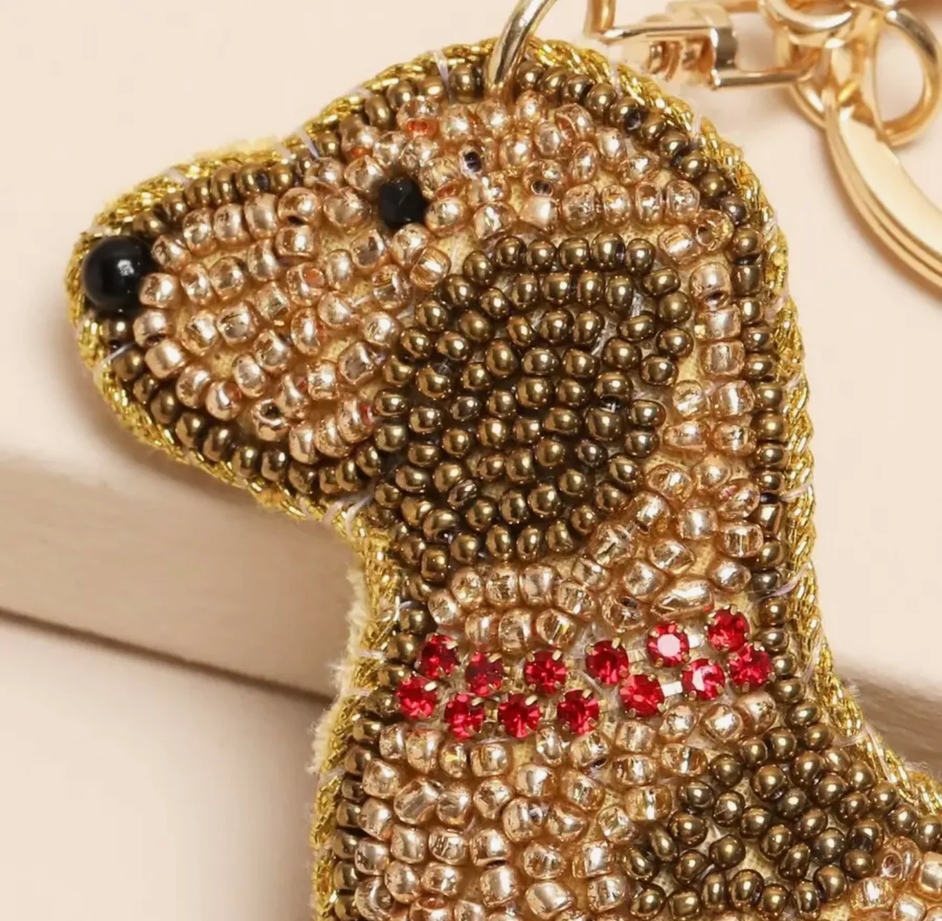 Beaded Sausage Dog Keyring/ Bag Charm - Image 2
