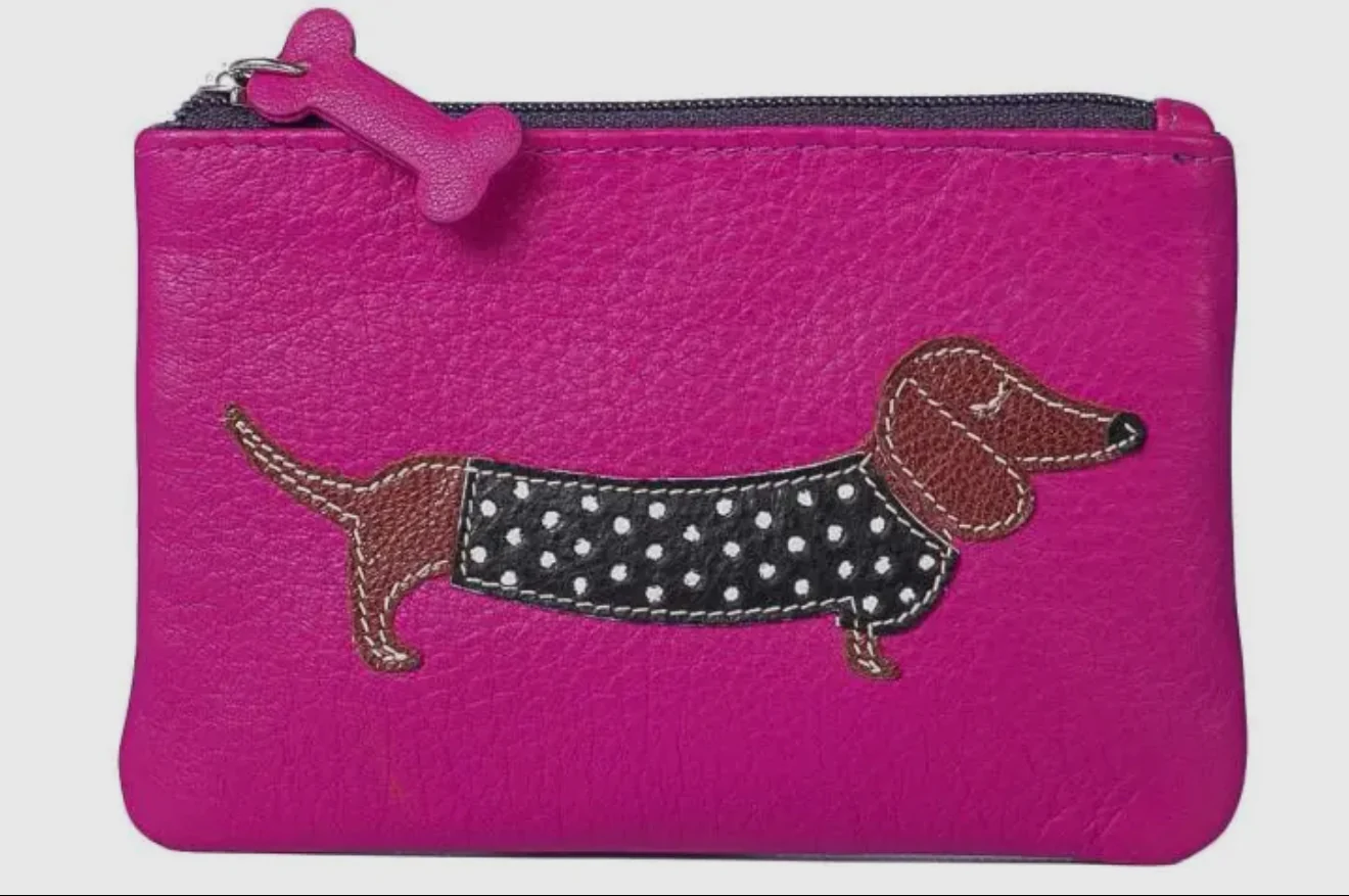Best Friends Leather Sausage Dog Coin Purse - Image 2