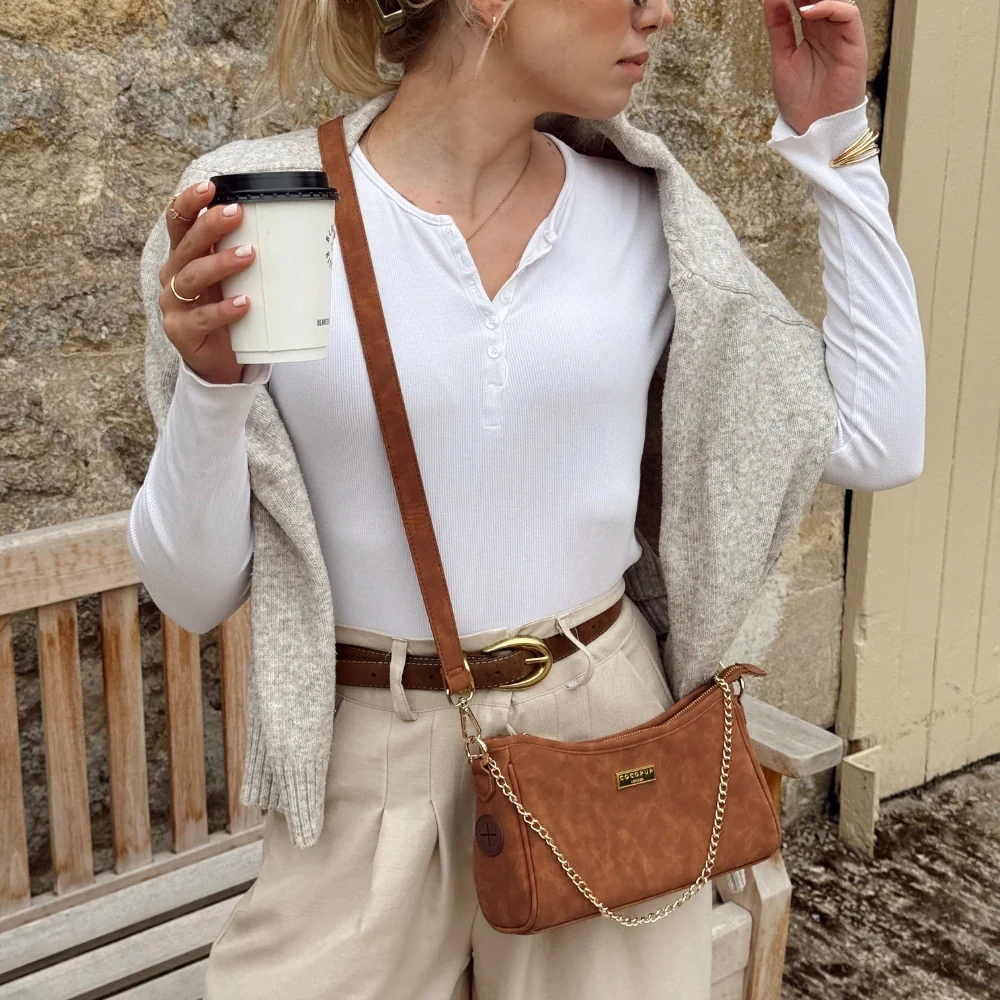 Cocopup London Dog Walking Bag - Tan Suedette - Image 3