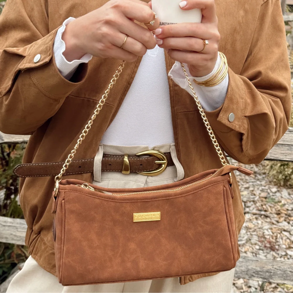 Cocopup London Dog Walking Bag - Tan Suedette - Image 5