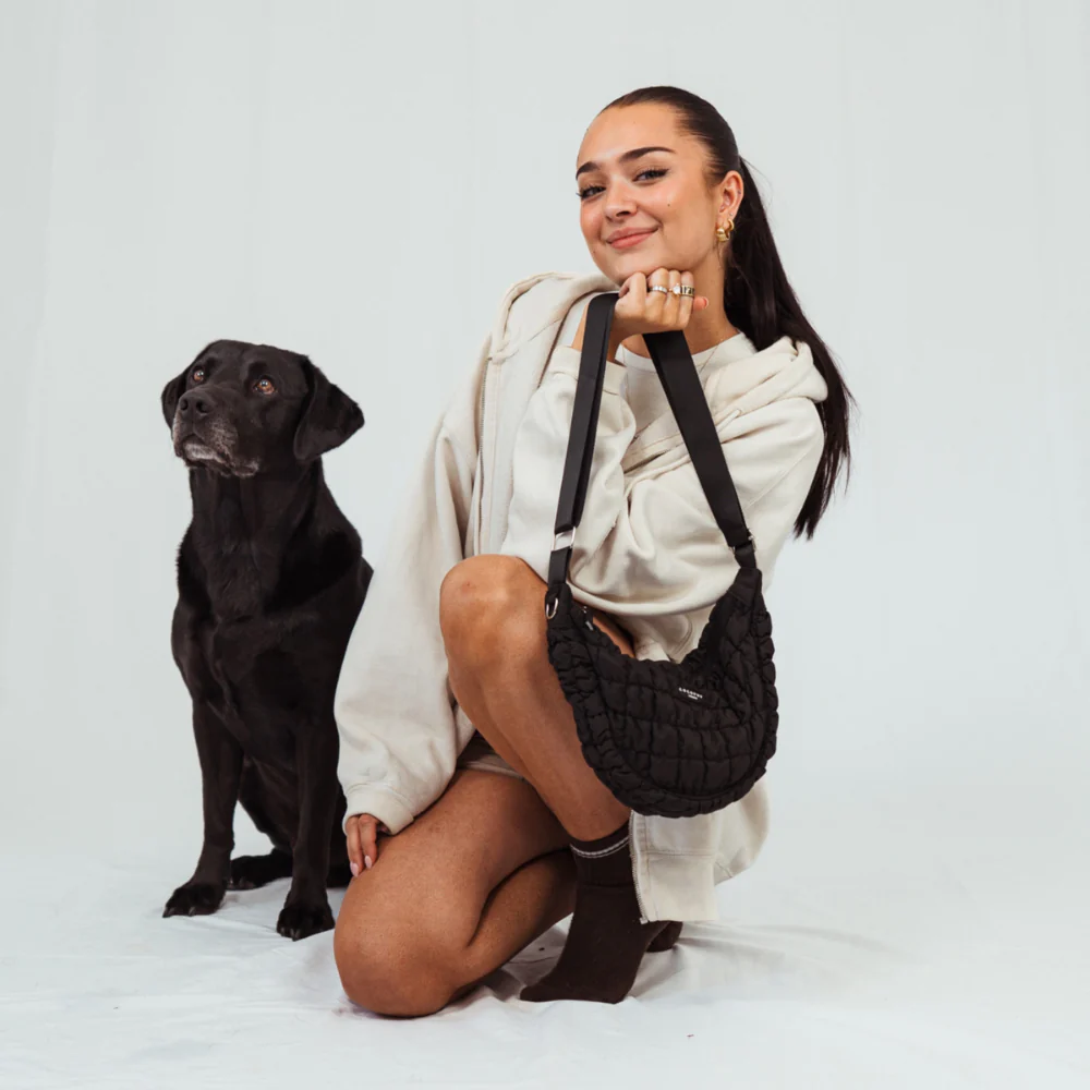 Crossbody Crescent Dog Walking Bag - Onyx - Image 3