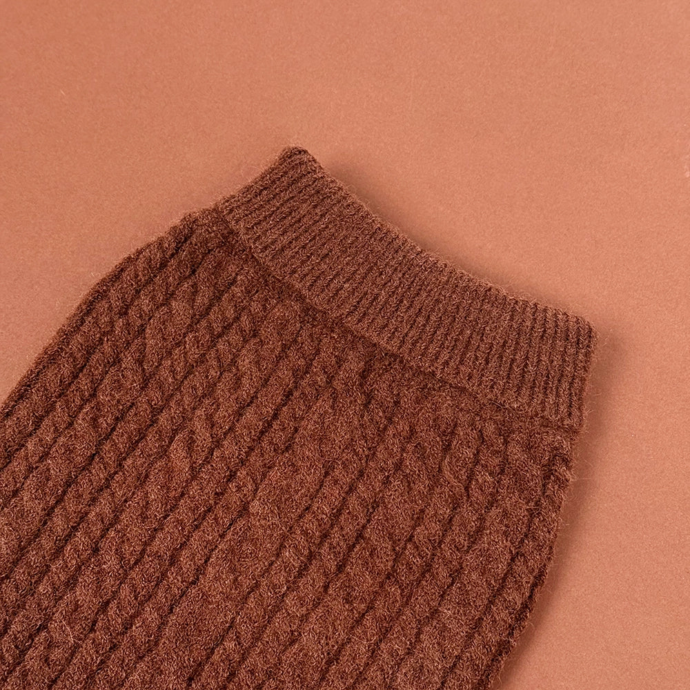 Cable Knit Jumper - Hot Coco - Image 4