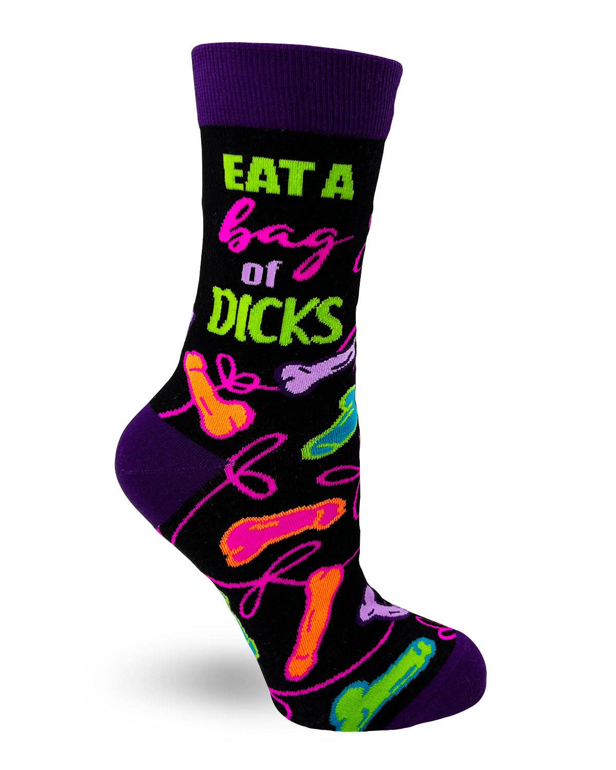 Eat a Bag of Dicks Sassy Women's Novelty Crew Socks - Image 2