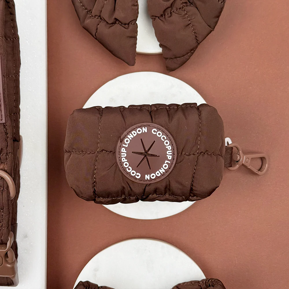 Espresso Quilted Poop Bag Holder - Image 2