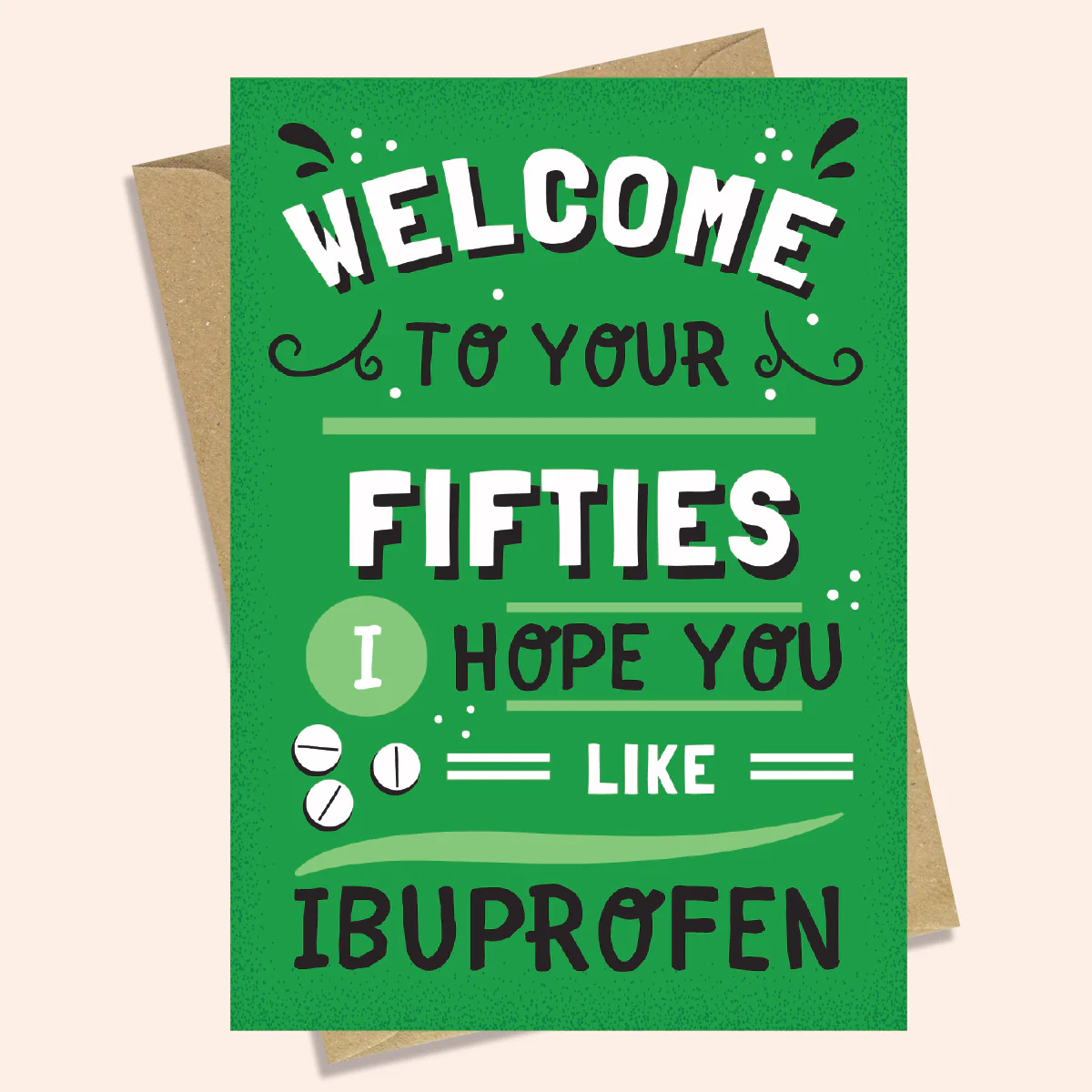 FIFTIES IBUPROFEN - FUNNY BIRTHDAY CARD