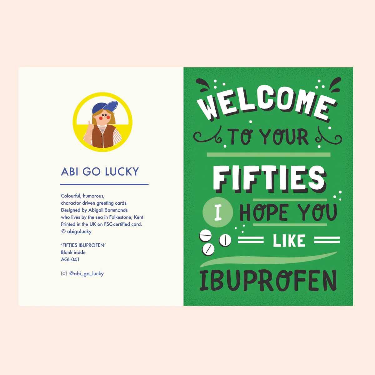 FIFTIES IBUPROFEN - FUNNY BIRTHDAY CARD - Image 2