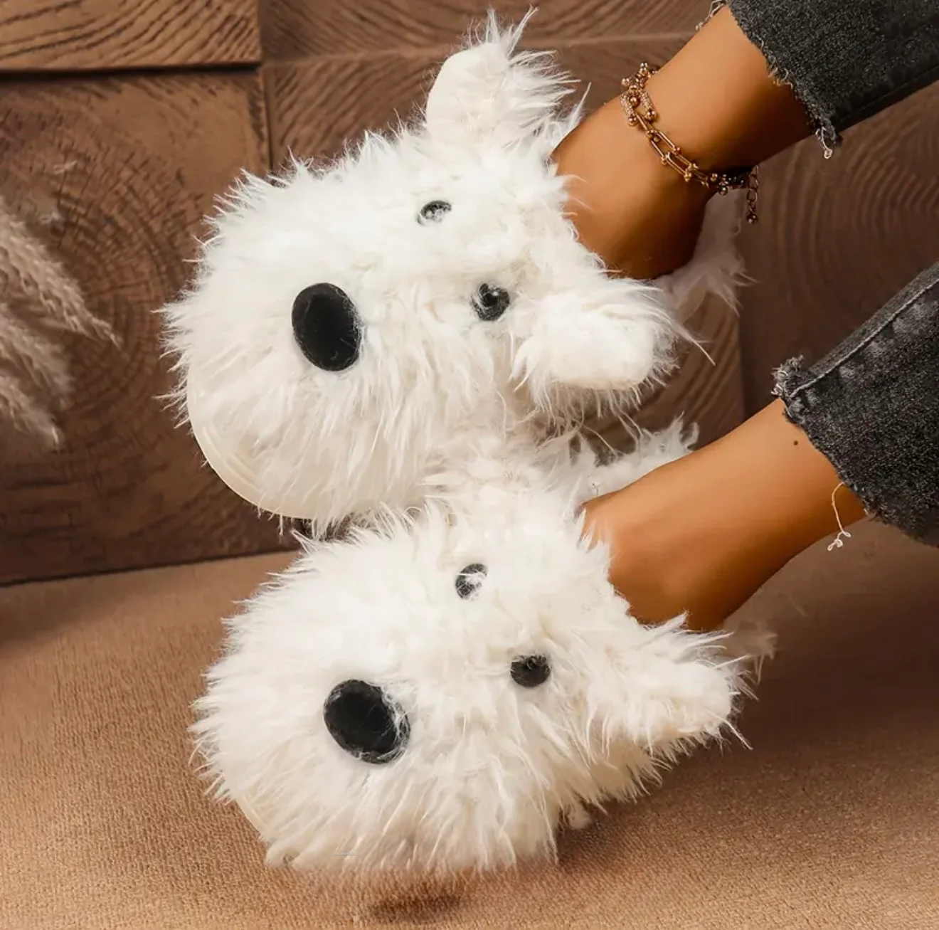 Fluffy Cosy Fleece Lined Slippers - Image 2