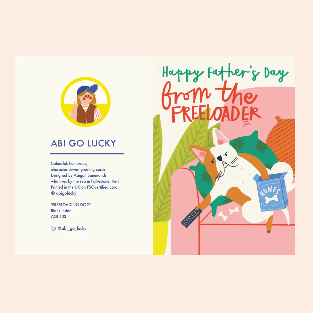 FREELOADING DOG - FUNNY FATHER'S DAY CARD - Image 2
