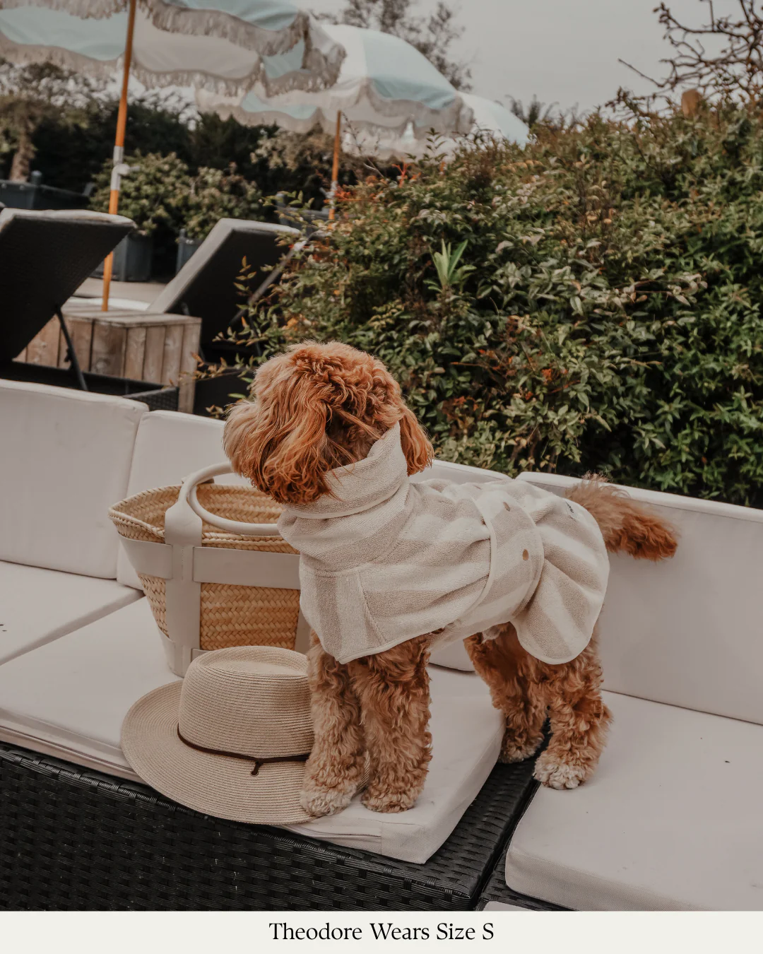 Hazelnut Stripe | The Cosy Cloak Drying Robe: L - Image 13