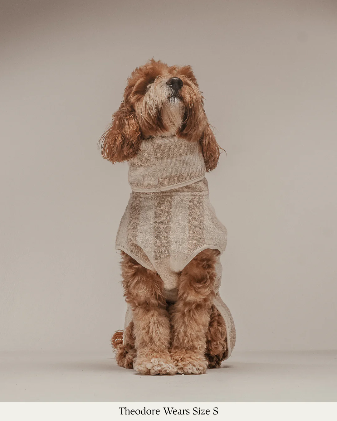 Hazelnut Stripe | The Cosy Cloak Drying Robe: L - Image 3