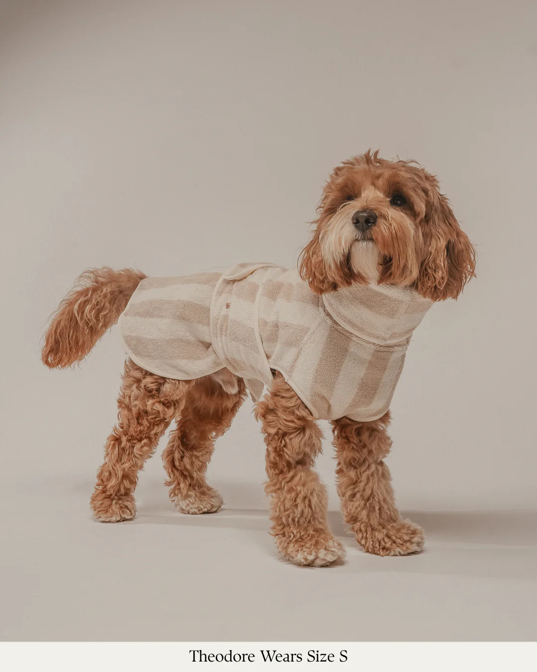 Hazelnut Stripe | The Cosy Cloak Drying Robe: L - Image 6