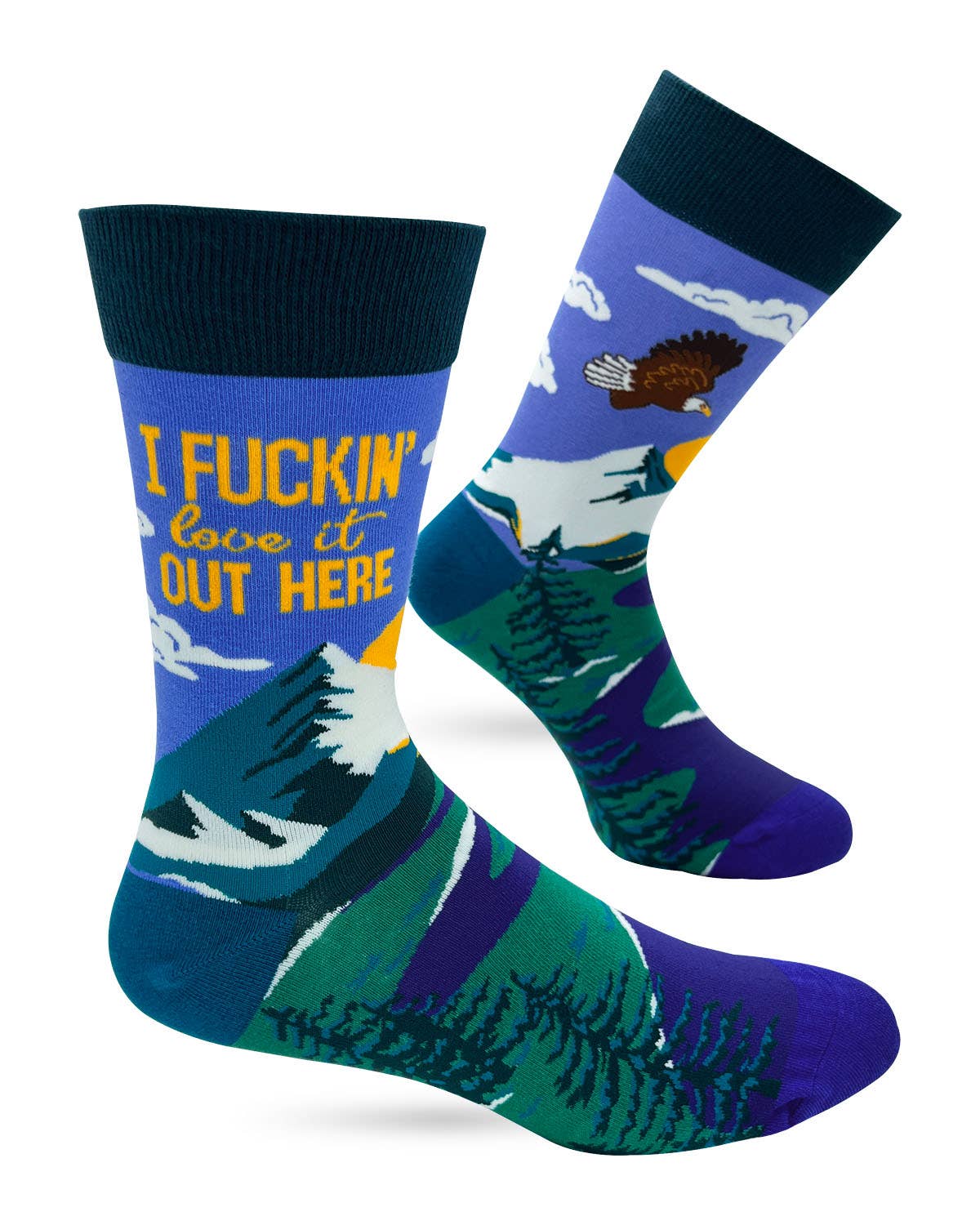 I Fuckin' Love it Out Here Men's Novelty Crew Socks