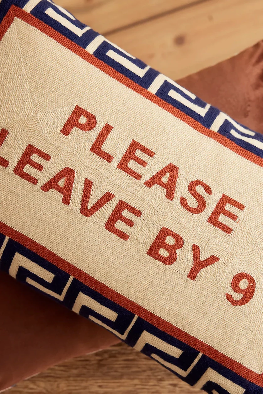 Please Leave By 9 Needlepoint Cushion - Image 5