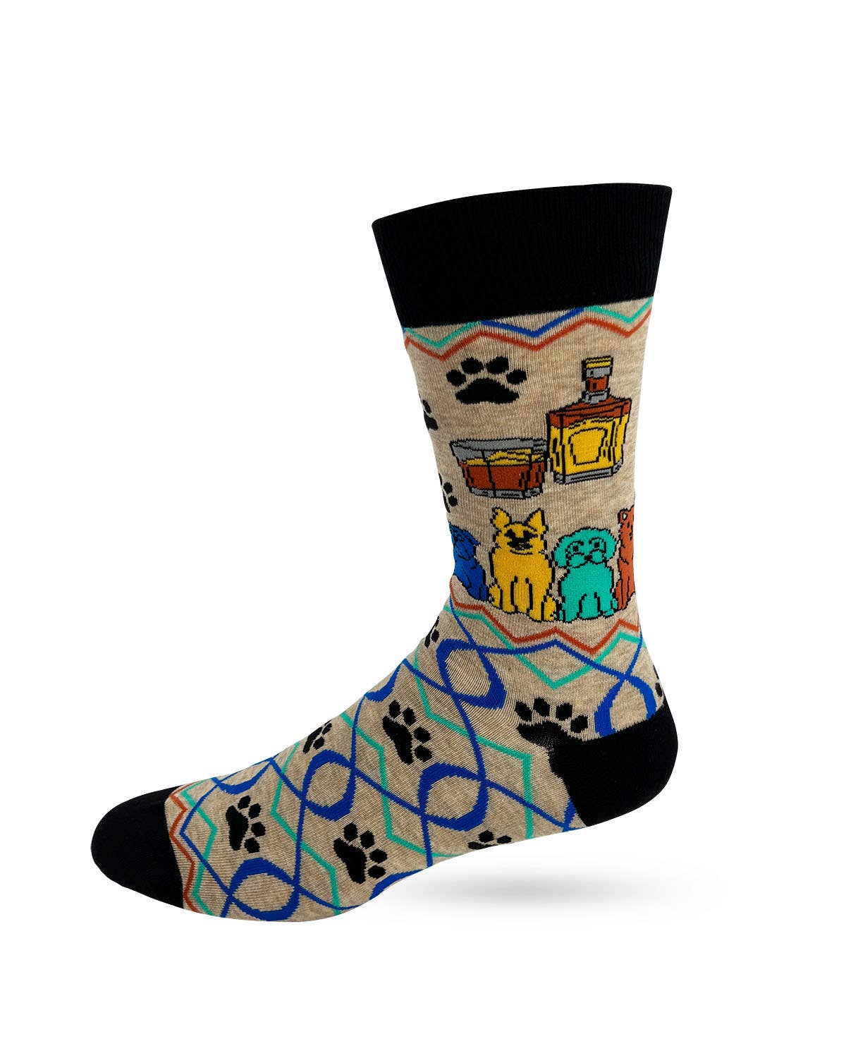 It’s Not Drinking Alone if the Dog is Home Men's Novelty Crew Socks - Image 3
