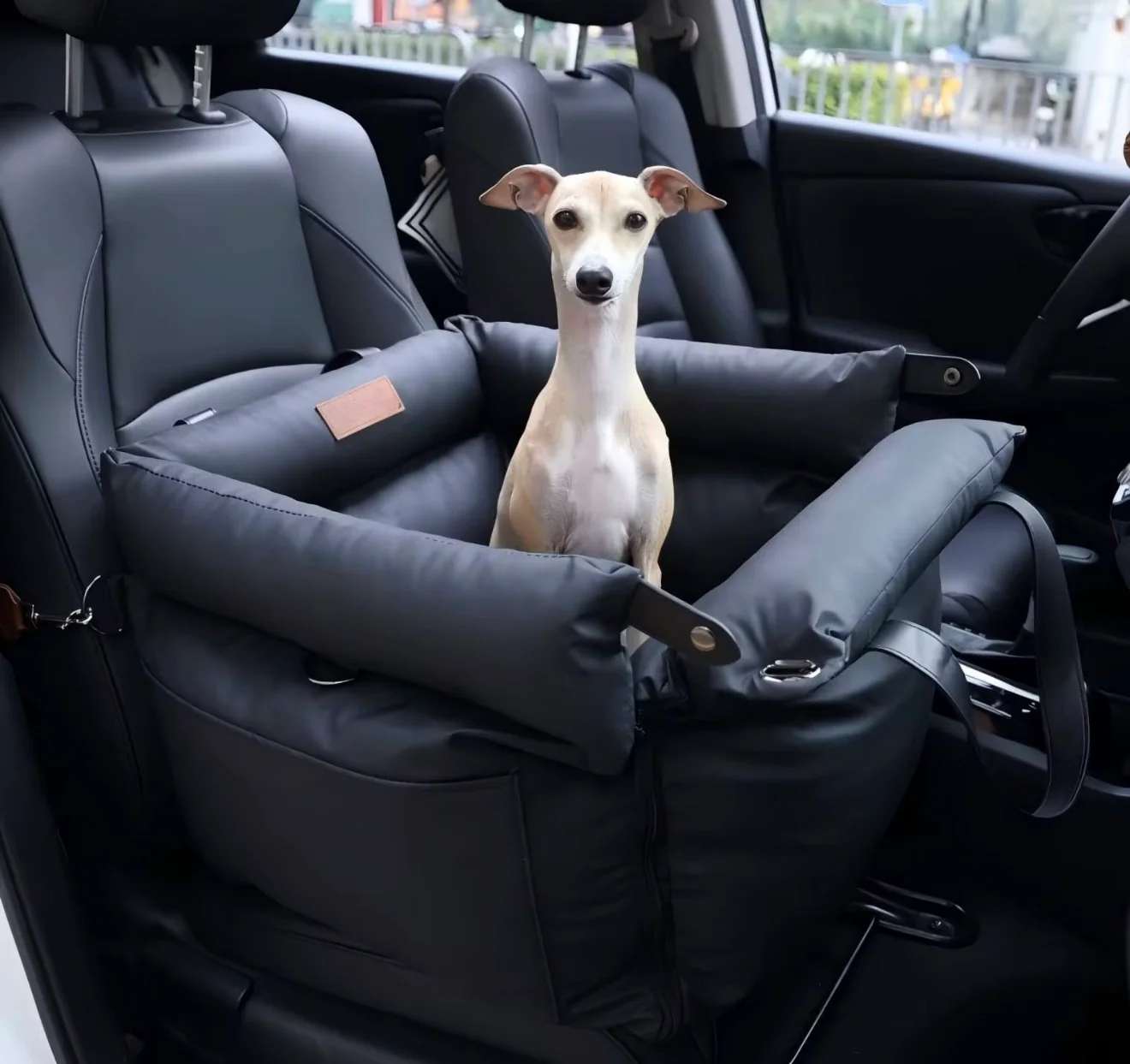 Luxury Multi-Use Dog Car Seat & Travel Bed – Portable Carrier, Home Bed & Fully Washable, Slate Grey - Image 5