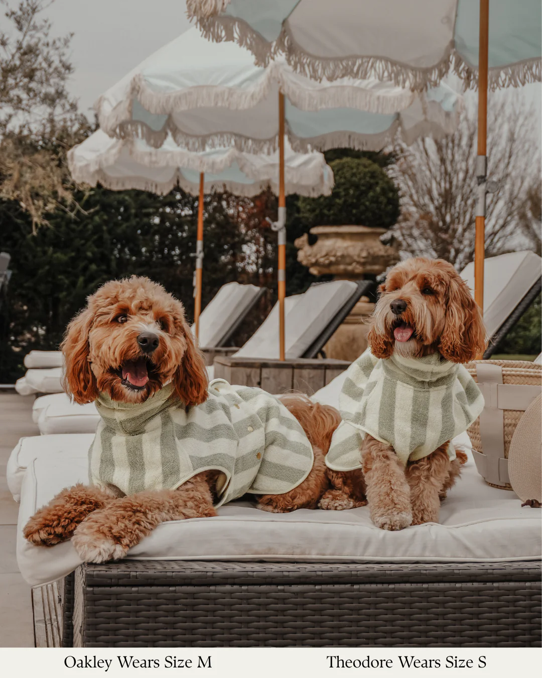 Matcha Stripe | The Cosy Cloak Drying Robe: L - Image 3