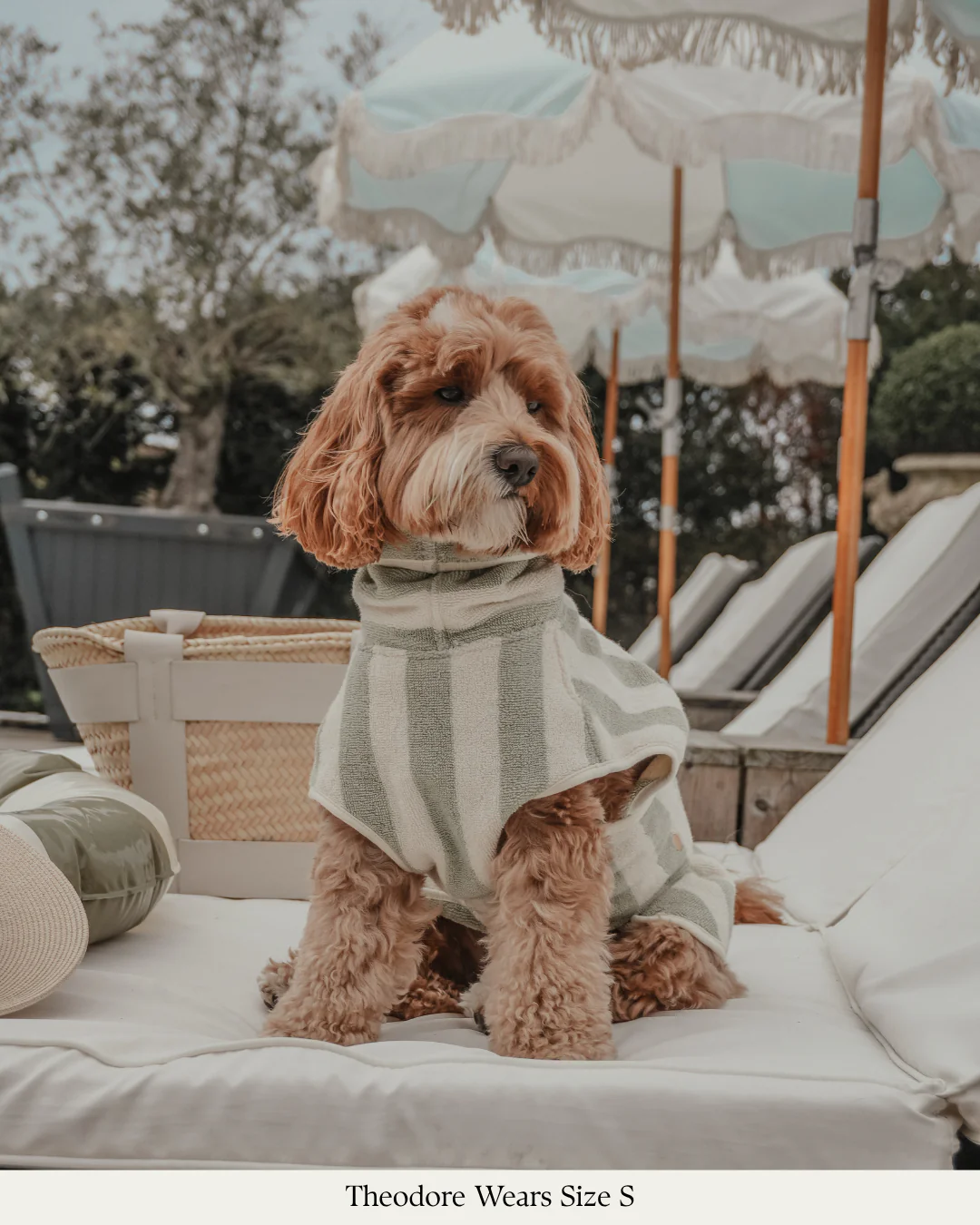 Matcha Stripe | The Cosy Cloak Drying Robe: M - Image 10