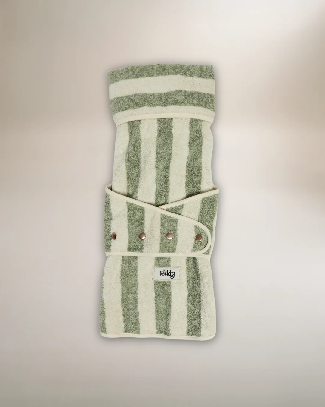 Matcha Stripe | The Cosy Cloak Drying Robe: S