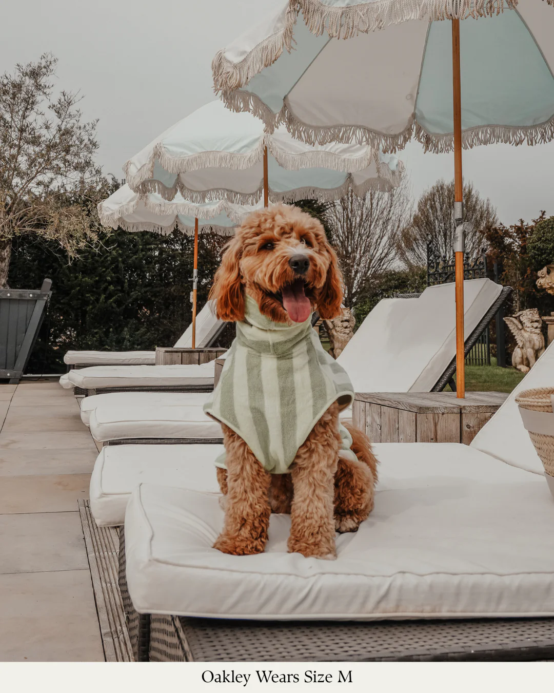 Matcha Stripe | The Cosy Cloak Drying Robe: XXS - Image 9