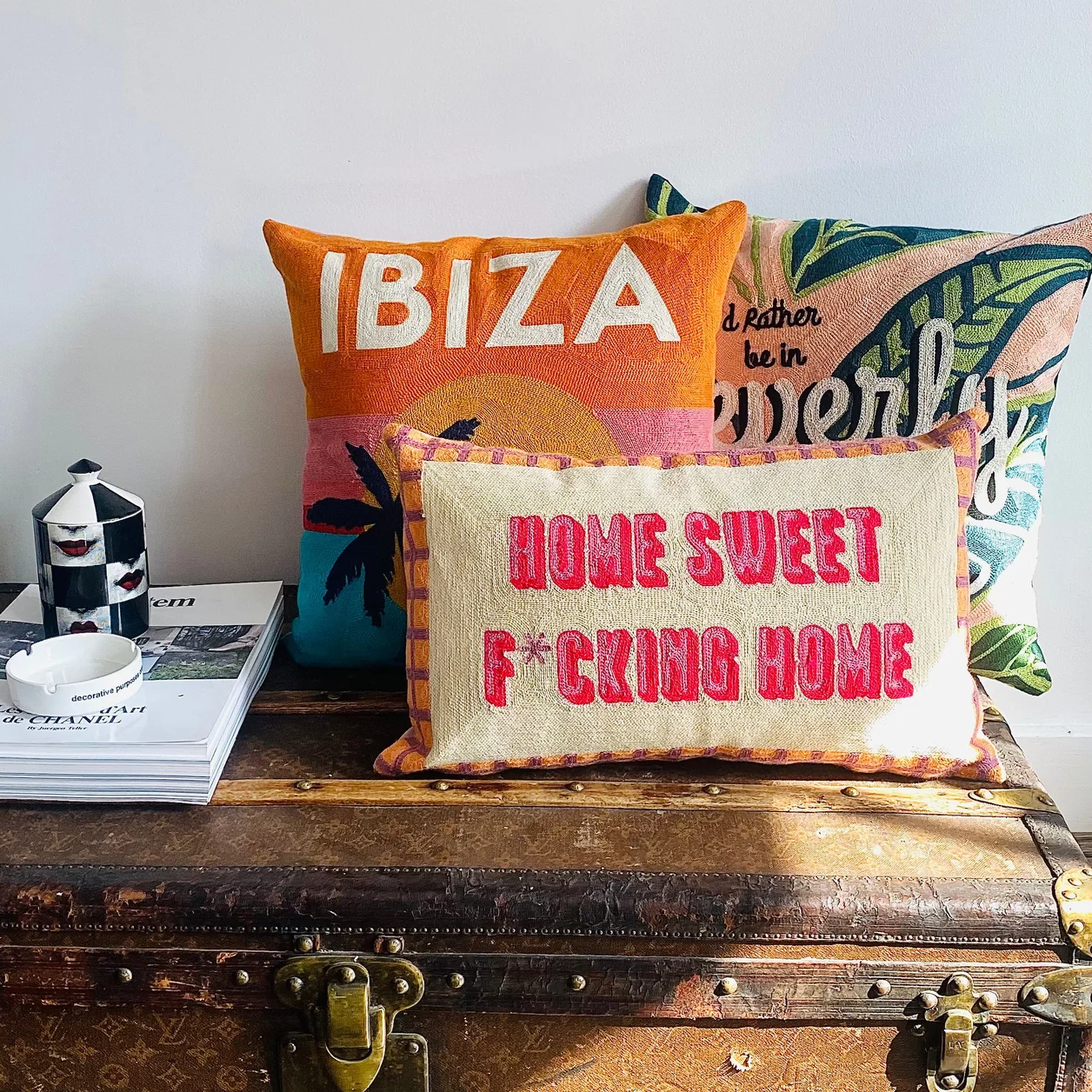 Home Sweet F*Cking Home Needlepoint Cushion - Image 4
