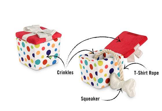 Party Time Pawfect Present Plush Dog Toy - Image 2