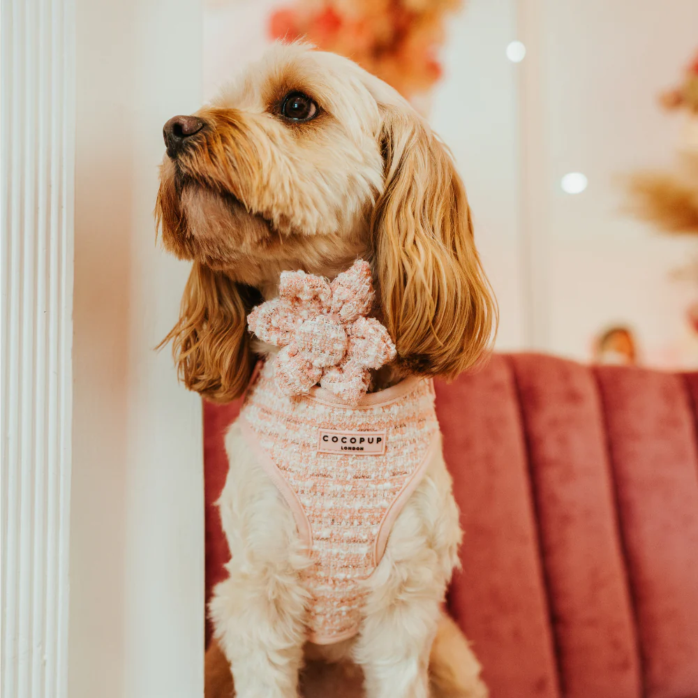 Pink Textured Tweed Collar Flower - Image 3