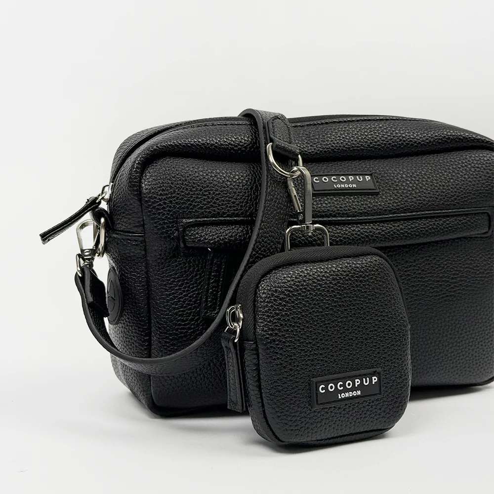 PU Leather Dog Walking Bag Bundle - Black - Image 2