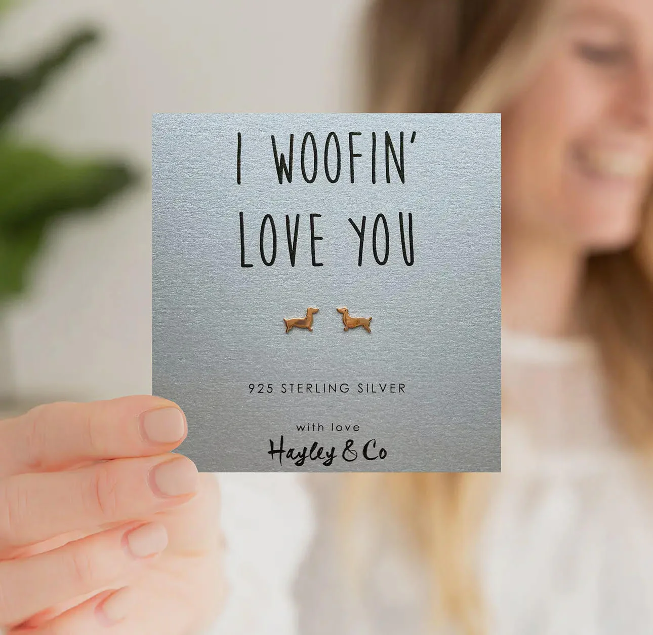 Rose Gold Dachshund Earrings