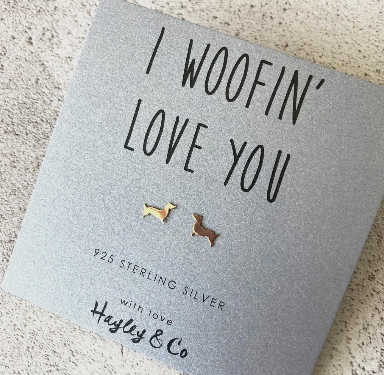 Rose Gold Dachshund Earrings - Image 2