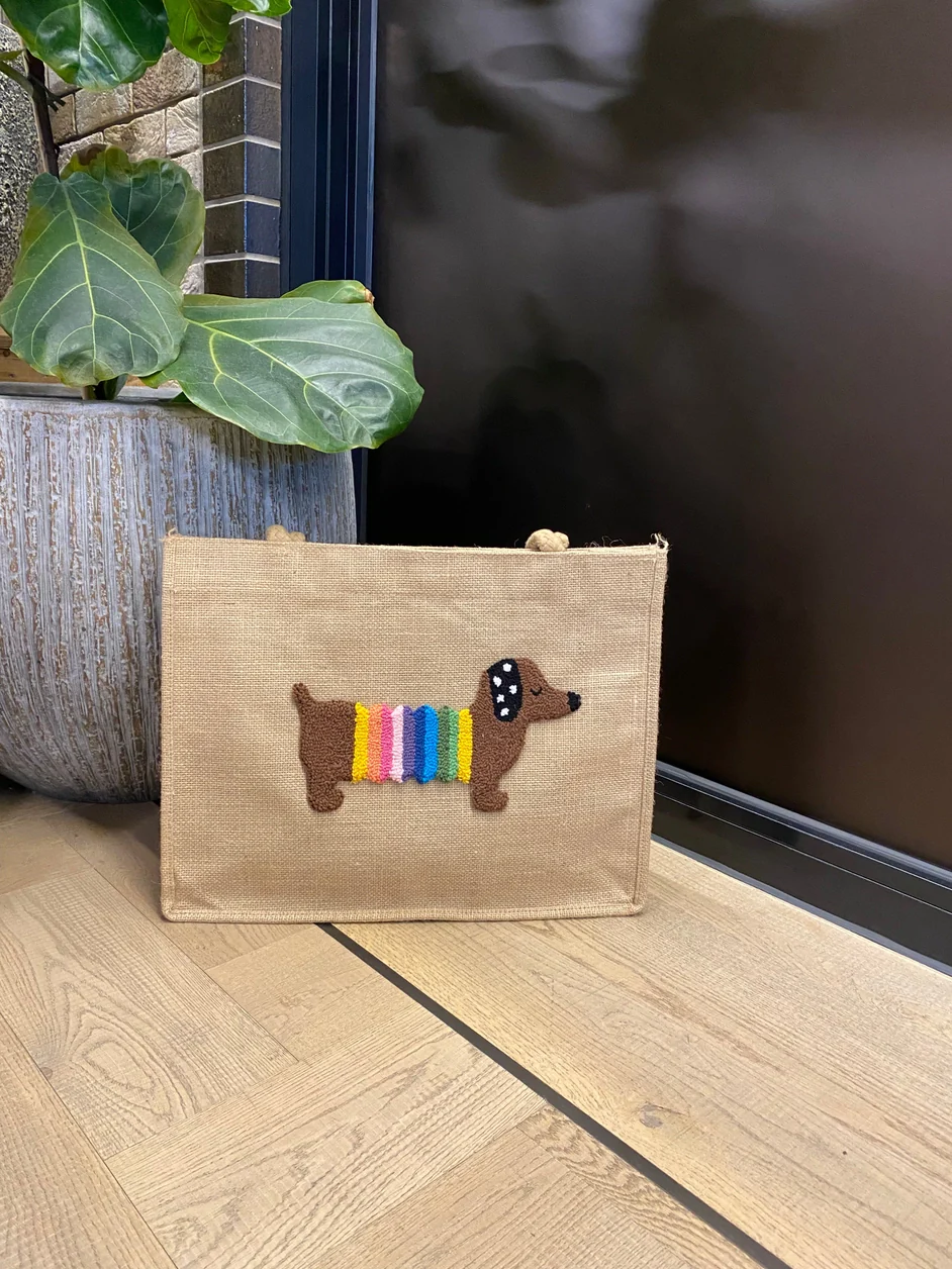 Sausage Dog Punch Needle Shoulder Bag - Image 2