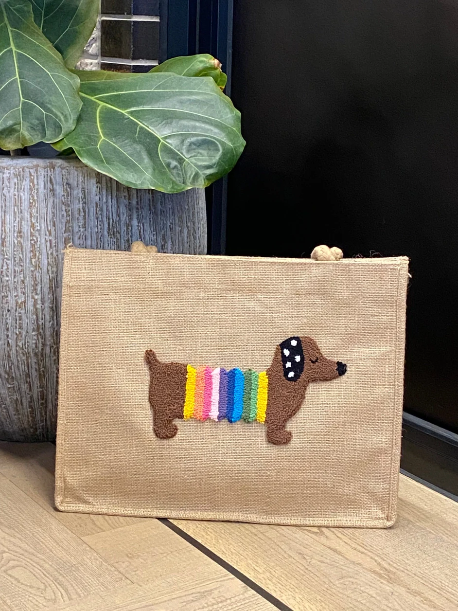 Sausage Dog Punch Needle Shoulder Bag - Image 3