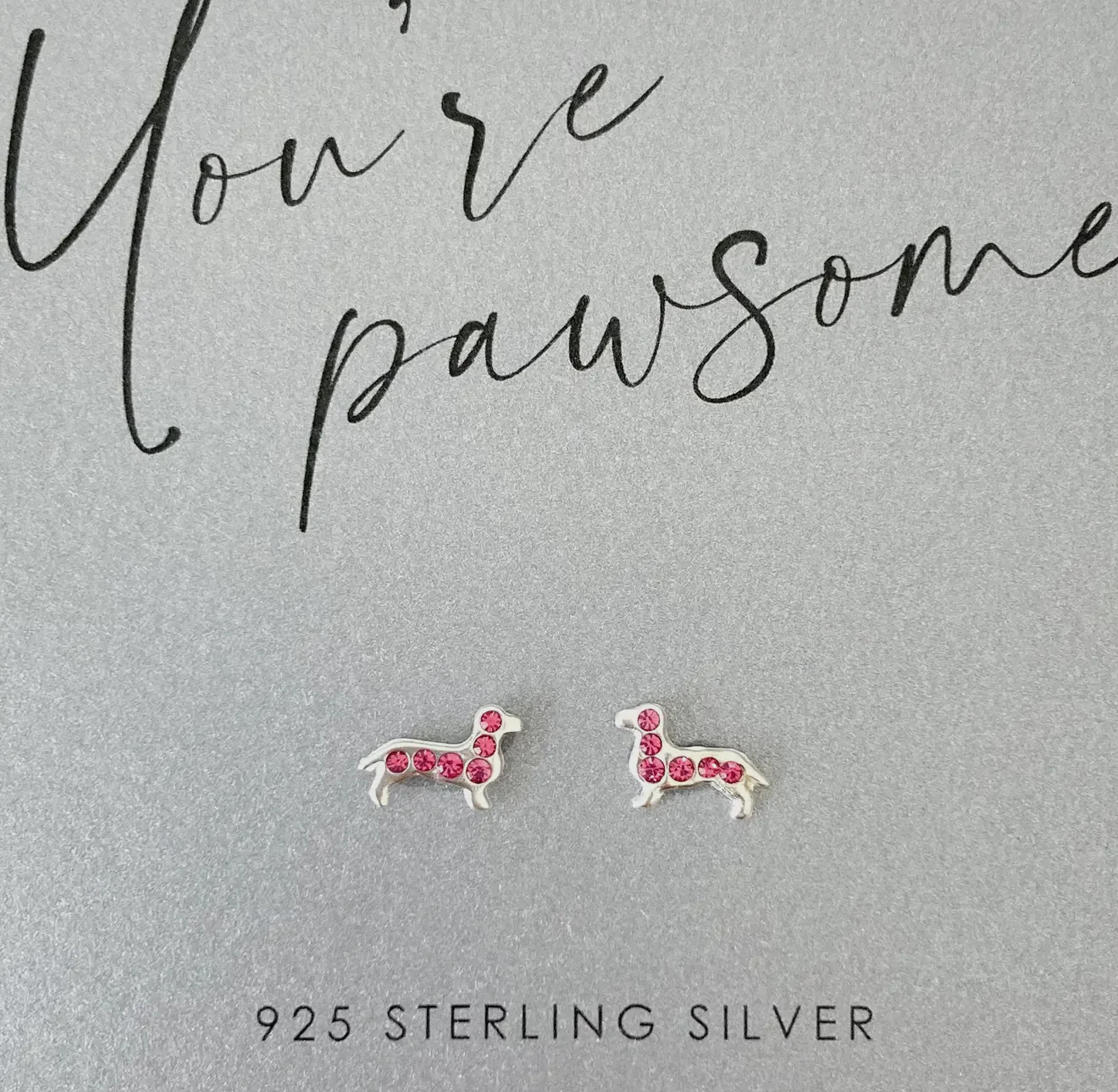 Sparkly Sausage Dog Stud Earrings - Image 2