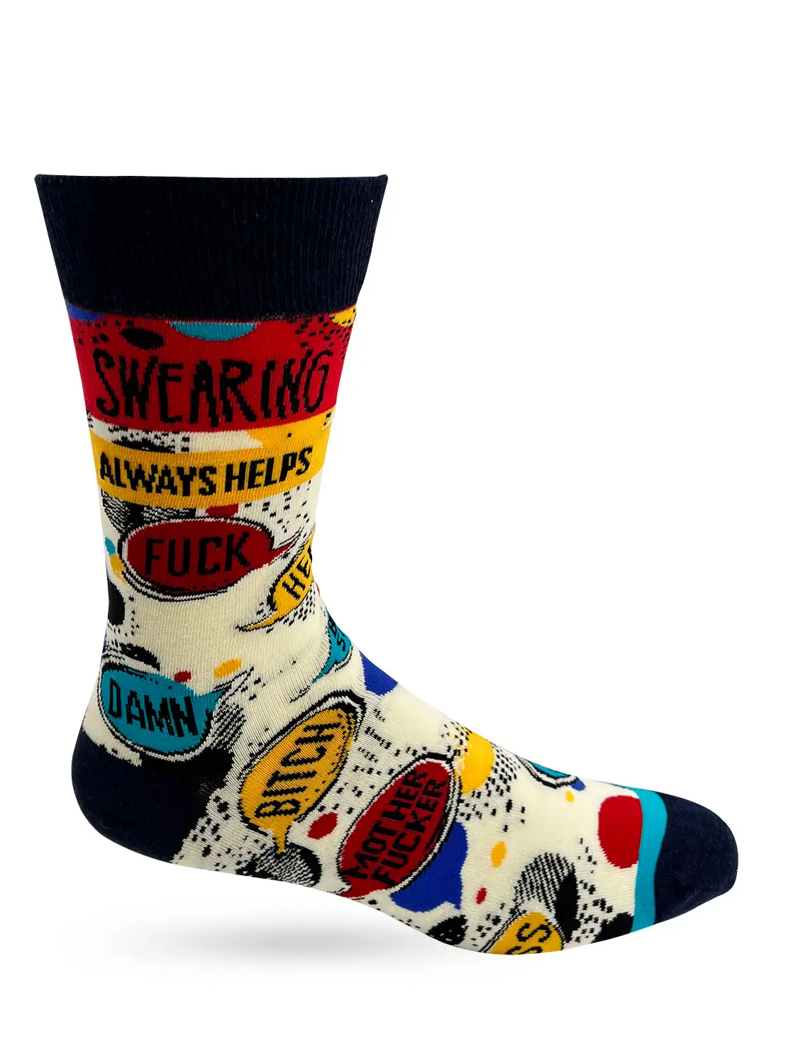 Swearing Always Helps Men's Novelty Crew Socks - Image 2